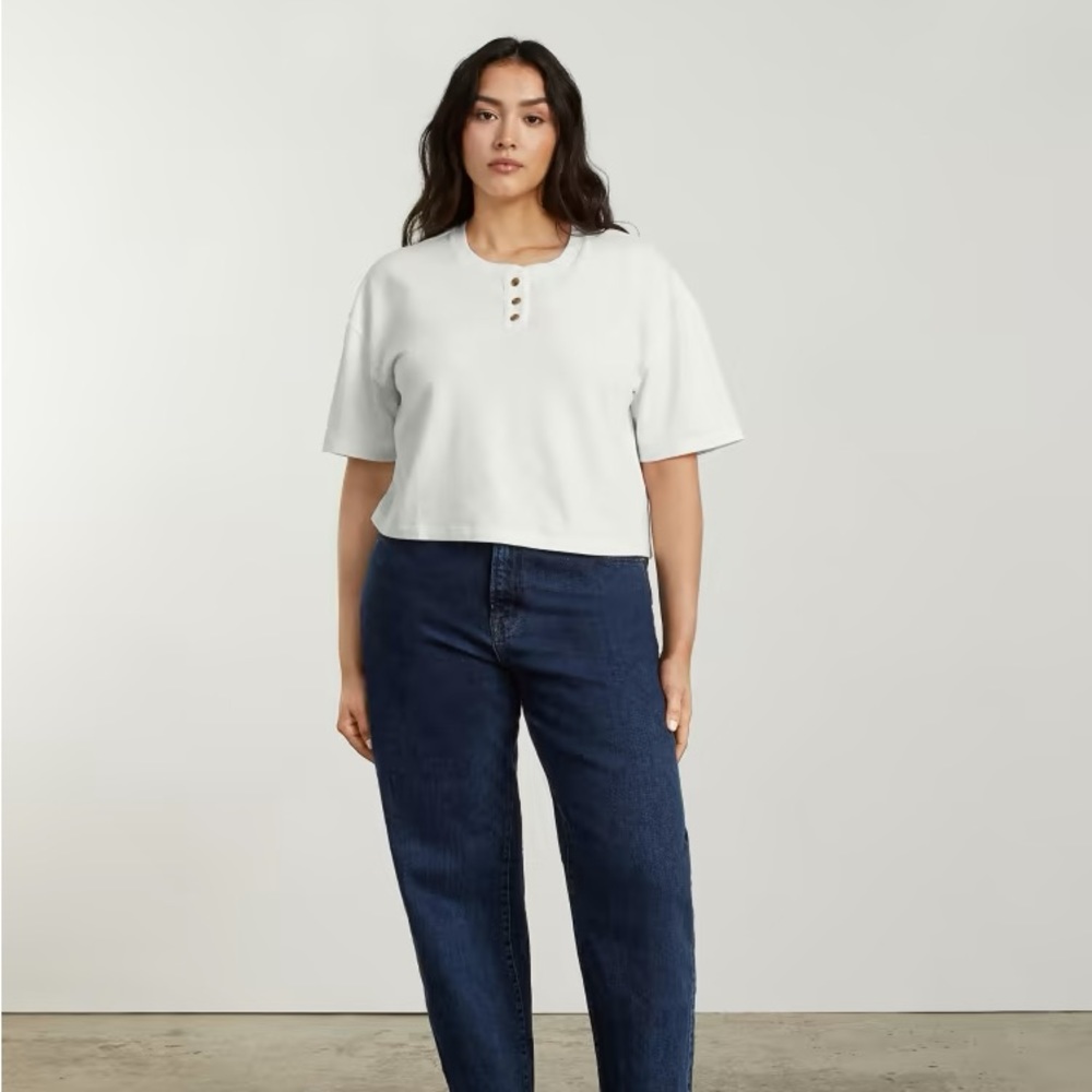 Everlane XS White The Vintage Henley Hemp Tee